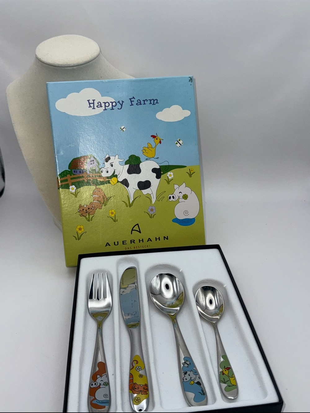 Auerhahn Happy Farm Kids 4-Piece Flatware Set - Multicolor